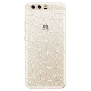 Silikónové puzdro iSaprio - Abstract Triangles 03 - white - Huawei P10 vyobraziť