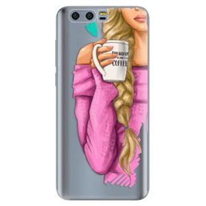 Silikónové puzdro iSaprio - My Coffe and Blond Girl - Huawei Honor 9 vyobraziť