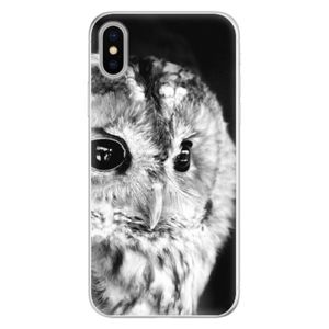 Silikónové puzdro iSaprio - BW Owl - iPhone X vyobraziť