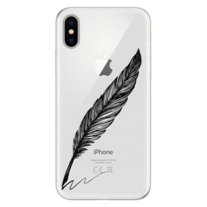 Silikónové puzdro iSaprio - Writing By Feather - black - iPhone X vyobraziť