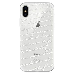 Silikónové puzdro iSaprio - Handwriting 01 - white - iPhone X vyobraziť