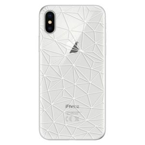 Silikónové puzdro iSaprio - Abstract Triangles 03 - white - iPhone X vyobraziť