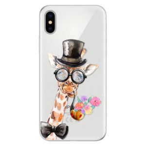 Silikónové puzdro iSaprio - Sir Giraffe - iPhone X vyobraziť