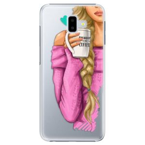 Plastové puzdro iSaprio - My Coffe and Blond Girl - Samsung Galaxy J6+ vyobraziť