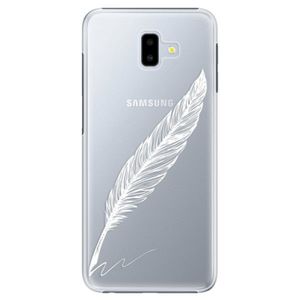 Plastové puzdro iSaprio - Writing By Feather - white - Samsung Galaxy J6+ vyobraziť