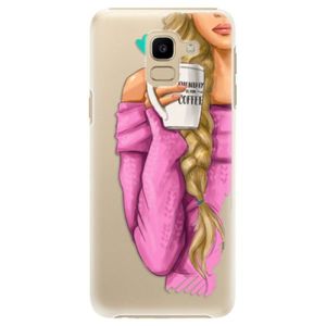 Plastové puzdro iSaprio - My Coffe and Blond Girl - Samsung Galaxy J6 vyobraziť