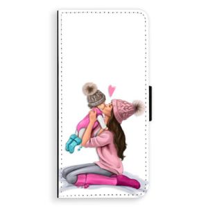 Flipové puzdro iSaprio - Kissing Mom - Brunette and Girl - Samsung Galaxy A8 Plus vyobraziť
