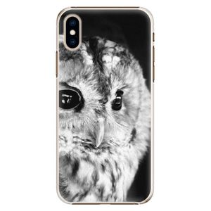 Plastové puzdro iSaprio - BW Owl - iPhone XS vyobraziť