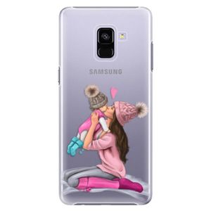 Plastové puzdro iSaprio - Kissing Mom - Brunette and Girl - Samsung Galaxy A8+ vyobraziť