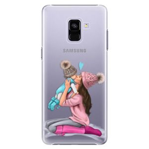 Plastové puzdro iSaprio - Kissing Mom - Brunette and Boy - Samsung Galaxy A8+ vyobraziť