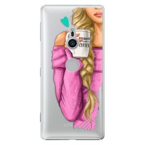 Plastové puzdro iSaprio - My Coffe and Blond Girl - Sony Xperia XZ2 vyobraziť