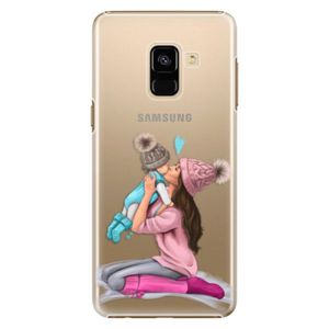 Plastové puzdro iSaprio - Kissing Mom - Brunette and Boy - Samsung Galaxy A8 2018 vyobraziť