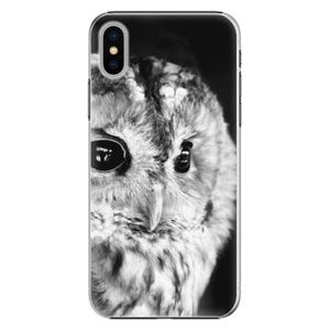 Plastové puzdro iSaprio - BW Owl - iPhone X vyobraziť