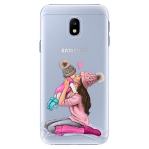 Plastové puzdro iSaprio - Kissing Mom - Brunette and Girl - Samsung Galaxy J3 2017 vyobraziť