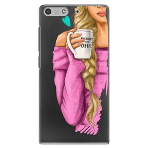 Plastové puzdro iSaprio - My Coffe and Blond Girl - Huawei Ascend P7 Mini vyobraziť