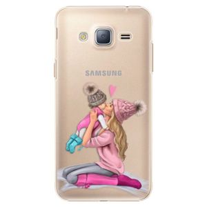 Plastové puzdro iSaprio - Kissing Mom - Blond and Girl - Samsung Galaxy J3 2016 vyobraziť
