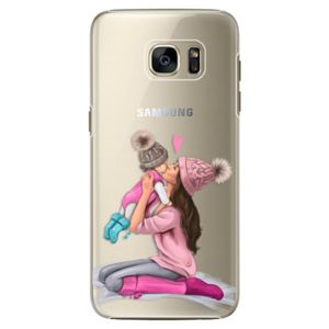 Plastové puzdro iSaprio - Kissing Mom - Brunette and Girl - Samsung Galaxy S7 Edge vyobraziť
