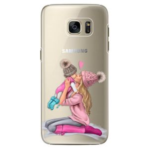 Plastové puzdro iSaprio - Kissing Mom - Blond and Girl - Samsung Galaxy S7 Edge vyobraziť