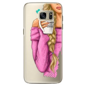 Plastové puzdro iSaprio - My Coffe and Blond Girl - Samsung Galaxy S7 Edge vyobraziť
