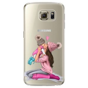 Plastové puzdro iSaprio - Kissing Mom - Brunette and Girl - Samsung Galaxy S6 Edge Plus vyobraziť