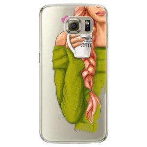 Plastové puzdro iSaprio - My Coffe and Redhead Girl - Samsung Galaxy S6 Edge Plus vyobraziť