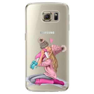 Plastové puzdro iSaprio - Kissing Mom - Blond and Girl - Samsung Galaxy S6 Edge Plus vyobraziť