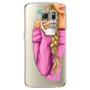 Plastové puzdro iSaprio - My Coffe and Blond Girl - Samsung Galaxy S6 Edge Plus vyobraziť