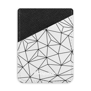 Pouzdro na kreditní karty iSaprio - Abstract Triangles 03 - black - tmavá nalepovací kapsa vyobraziť
