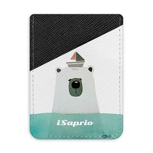 Pouzdro na kreditní karty iSaprio - Bear with Boat - tmavá nalepovací kapsa vyobraziť