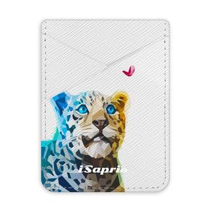 Pouzdro na kreditní karty iSaprio - Leopard with Butterfly - světlá nalepovací kapsa vyobraziť