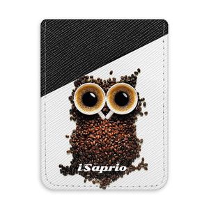 Pouzdro na kreditní karty iSaprio - Owl and Coffee - tmavá nalepovací kapsa vyobraziť