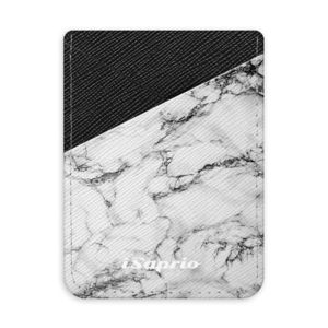 Pouzdro na kreditní karty iSaprio - White Marble 01 - tmavá nalepovací kapsa vyobraziť