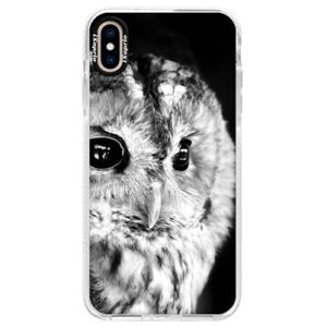 Silikónové púzdro Bumper iSaprio - BW Owl - iPhone XS Max vyobraziť