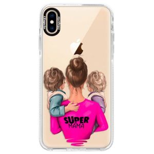 Silikónové púzdro Bumper iSaprio - Super Mama - Two Boys - iPhone XS Max vyobraziť