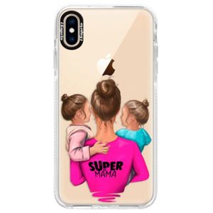Silikónové púzdro Bumper iSaprio - Super Mama - Two Girls - iPhone XS Max vyobraziť