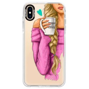 Silikónové púzdro Bumper iSaprio - My Coffe and Blond Girl - iPhone XS Max vyobraziť
