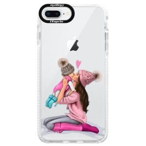 Silikónové púzdro Bumper iSaprio - Kissing Mom - Brunette and Girl - iPhone 8 Plus vyobraziť