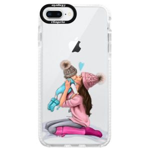 Silikónové púzdro Bumper iSaprio - Kissing Mom - Brunette and Boy - iPhone 8 Plus vyobraziť