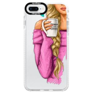 Silikónové púzdro Bumper iSaprio - My Coffe and Blond Girl - iPhone 8 Plus vyobraziť