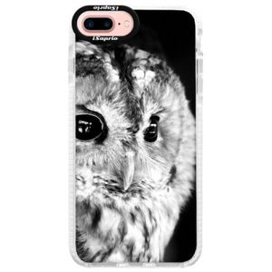 Silikónové púzdro Bumper iSaprio - BW Owl - iPhone 7 Plus vyobraziť