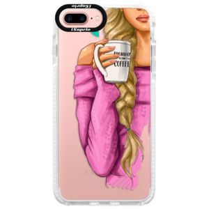 Silikónové púzdro Bumper iSaprio - My Coffe and Blond Girl - iPhone 7 Plus vyobraziť