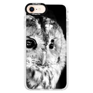 Silikónové púzdro Bumper iSaprio - BW Owl - iPhone 8 vyobraziť