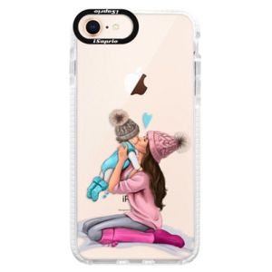 Silikónové púzdro Bumper iSaprio - Kissing Mom - Brunette and Boy - iPhone 8 vyobraziť