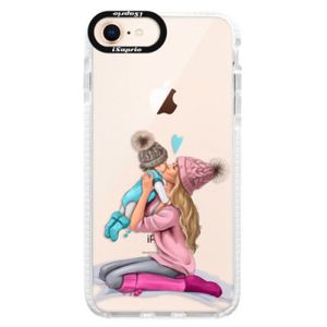 Silikónové púzdro Bumper iSaprio - Kissing Mom - Blond and Boy - iPhone 8 vyobraziť