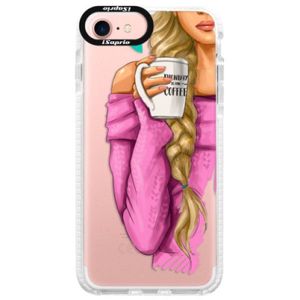 Silikónové púzdro Bumper iSaprio - My Coffe and Blond Girl - iPhone 7 vyobraziť