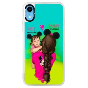 Neónové puzdro Blue iSaprio - Mama Mouse Brunette and Girl - iPhone XR vyobraziť