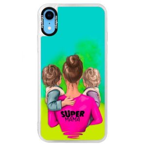 Neónové puzdro Blue iSaprio - Super Mama - Two Boys - iPhone XR vyobraziť
