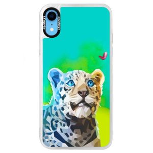 Neónové puzdro Blue iSaprio - Leopard With Butterfly - iPhone XR vyobraziť
