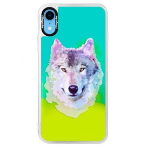 Neónové puzdro Blue iSaprio - Wolf 01 - iPhone XR vyobraziť