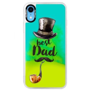 Neónové puzdro Blue iSaprio - Best Dad - iPhone XR vyobraziť